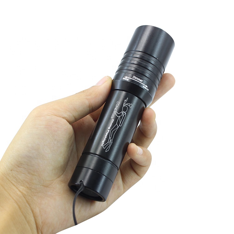 Zoomable Multi-function LED Diving Aluminum Flashlight IP68 Rechargeable Waterproof Torch