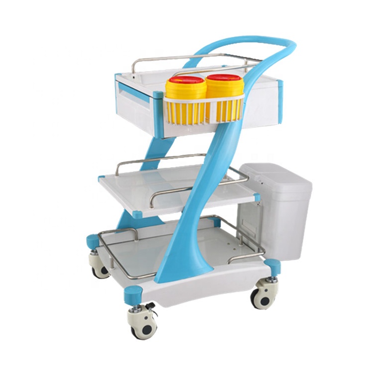 Hot sales medical equipment mobile instrument crash trolley cart in hospital from China