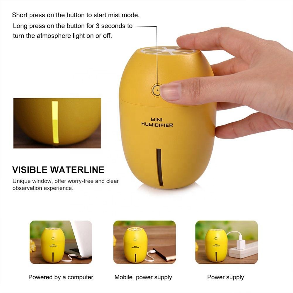 180ml lemon usb power cool air mini humidifier home air diffuser  for baby ultrasonic aroma diffuser