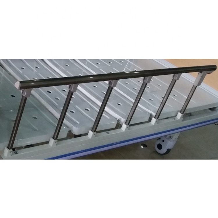 Manual 2 crank punching with Aluminum alloy  guardrail  nursing bed