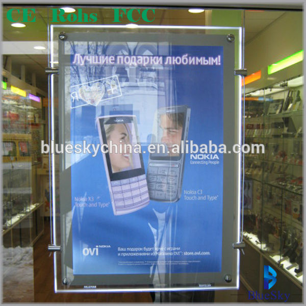 Factory bulk sell ! LED acrylic display light box for window hanging display advertisement