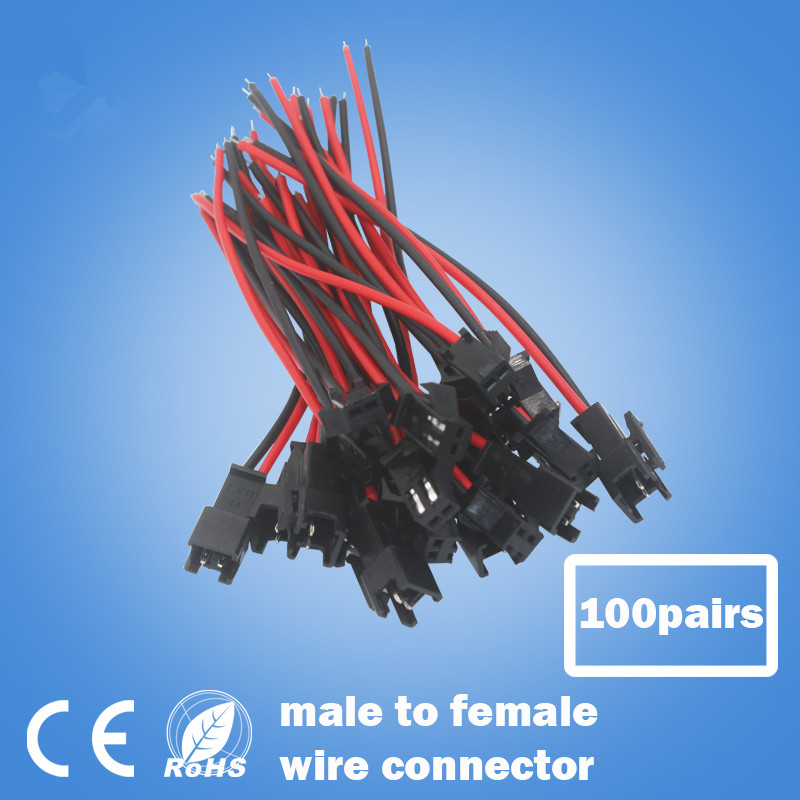 SM2.54 SM 2.54MM 2P 2 Pin Plug Male to Female Connector Plug With Wire Cable Total 20CM for LED ect