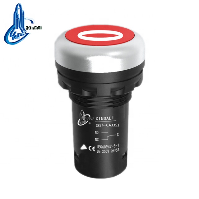 ip67 enclosure plastic xindali spring return push button switch with circle mark buttonSB27-CA3351