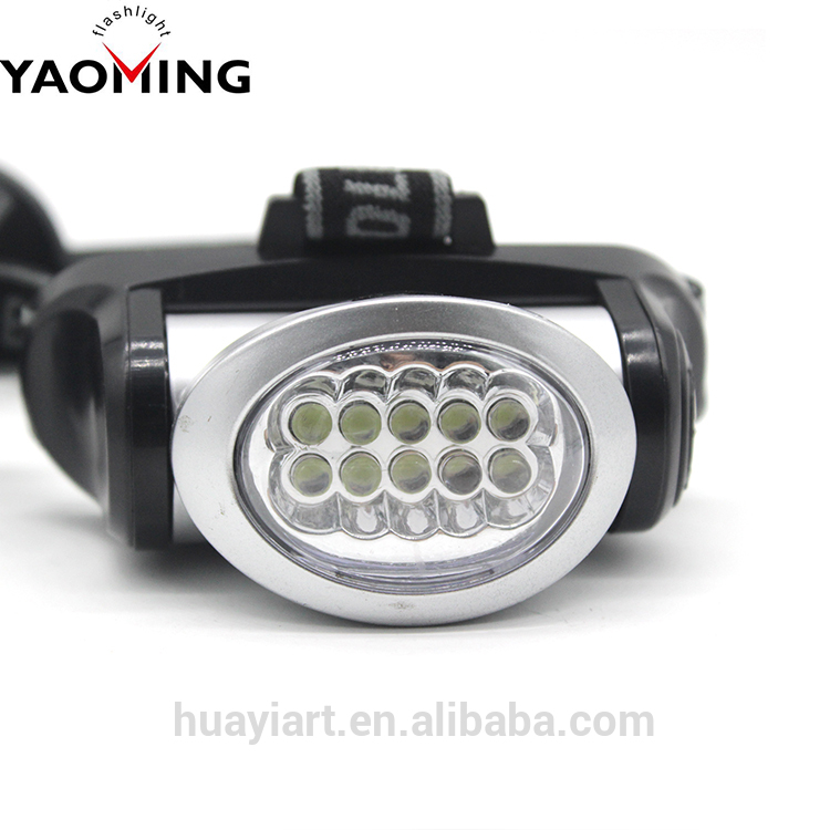 Super Bright Plastic Running Bicycle Headlamp LED Headlight 10 LED AAA Dry Battery