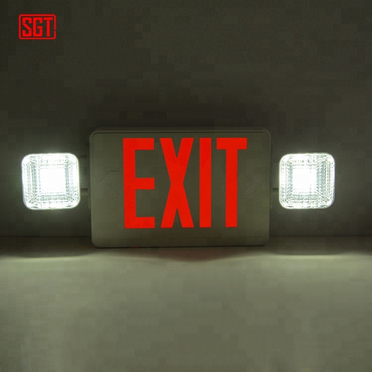 COB high light led emergency light ABS combo exit sign for North America