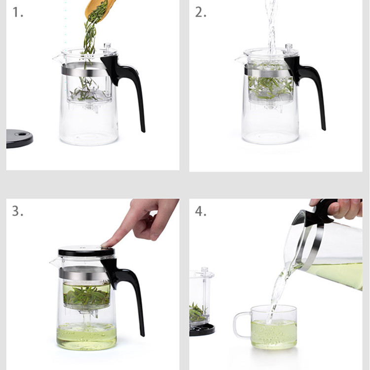 Outdoor Glass Kungfu Tea Set With Stainless Steel Infuser Filter Art Tea pot Teapot Glass Kettle 500ML Home Elegant pot