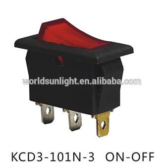 CQC KCD3-101N-3 kcd3 on-off spst 3 pin lighted t85 rocker switch