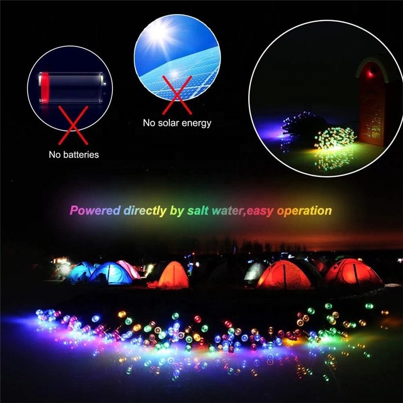 Shenzhen Factory 2019 NEW Waterproof Shopping Mall Ramadan Decoration Salt Water Powered LED String Lights