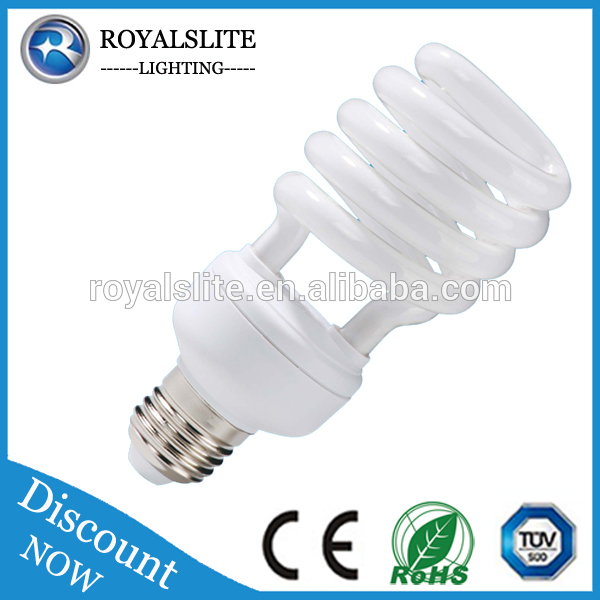 Xiamen lighting lamp factory 6000 - 8000hrs 220v cfl bulb 12w 15w 20w half spiral energy saving bulb