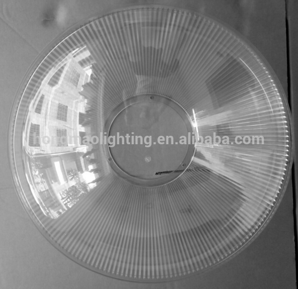 Transparent 560 mm convex lens 22'' PC reflector lens cover with transparent color and line cone shape