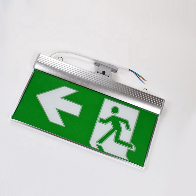 Universal hanging mount photoluminescent fire exit signs