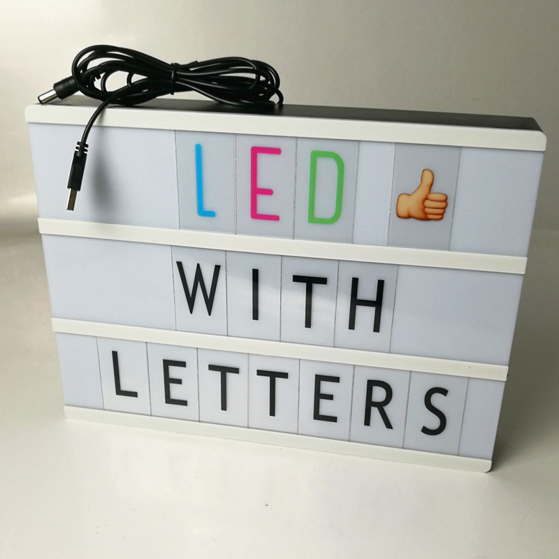 Wholesale led cinema light box with USB custom letters and symbols, cinema light box A4