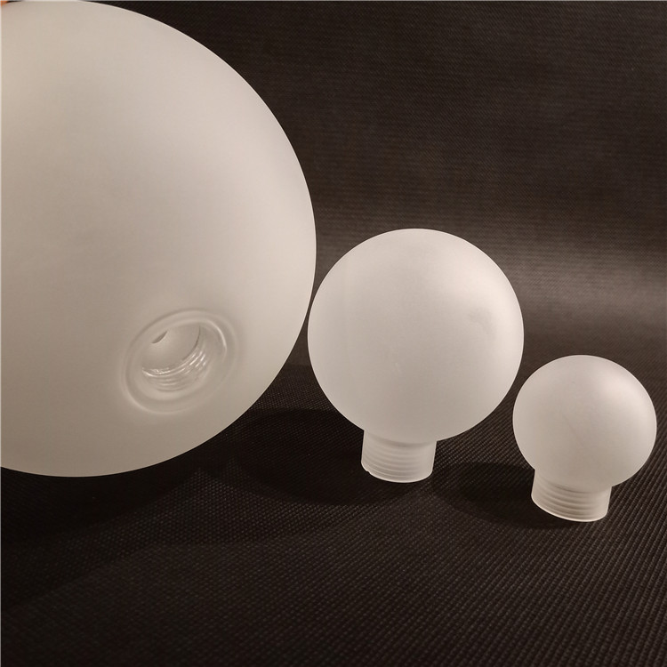 Handmade blown round borosilicate pyrex glass g9 screw transparent frosted globe lamp shade