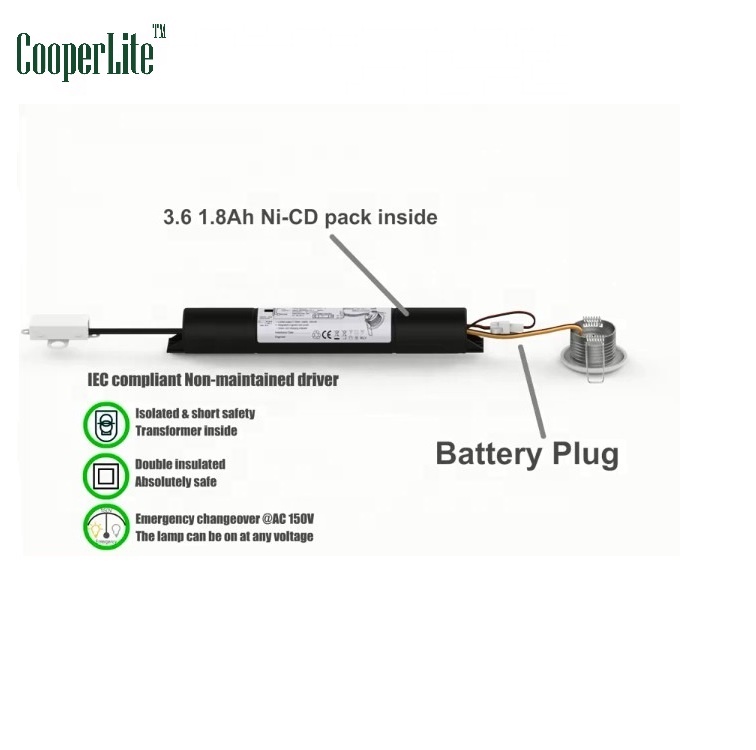 CooperLite ZL-6033 1W SMD LED Emergency Down Light with Non-maintained