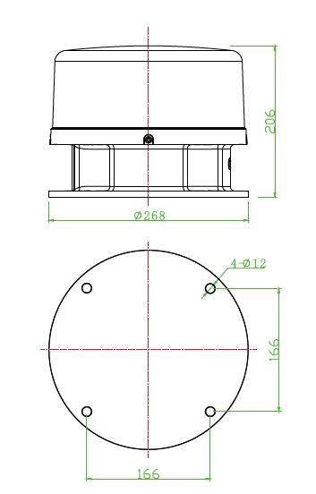 ICAO FAA Medium Intensity Aviation Obstruction Light Type C Constant Light 2000cd Red Warning Light For Airports/Tower/Building