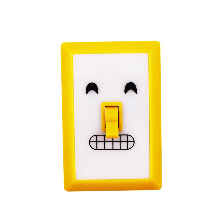 New design decoration kids room smile wireless 6 led switch night light with hook & loop adhesive strips