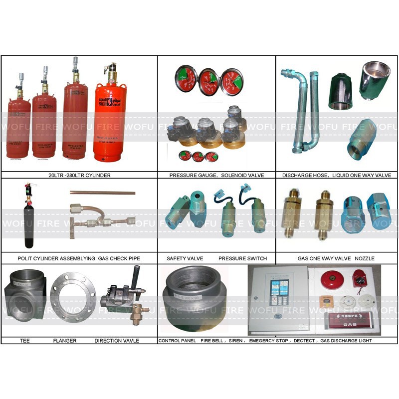 70Ltr HFC-227ea gas fire suppression system Cylinder