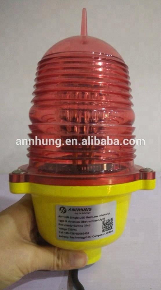 Red Low Intensity Warning Light, Steady Burning Type A 10cd Aviation Obstacle Light FAA L810 Aircraft Safety Light