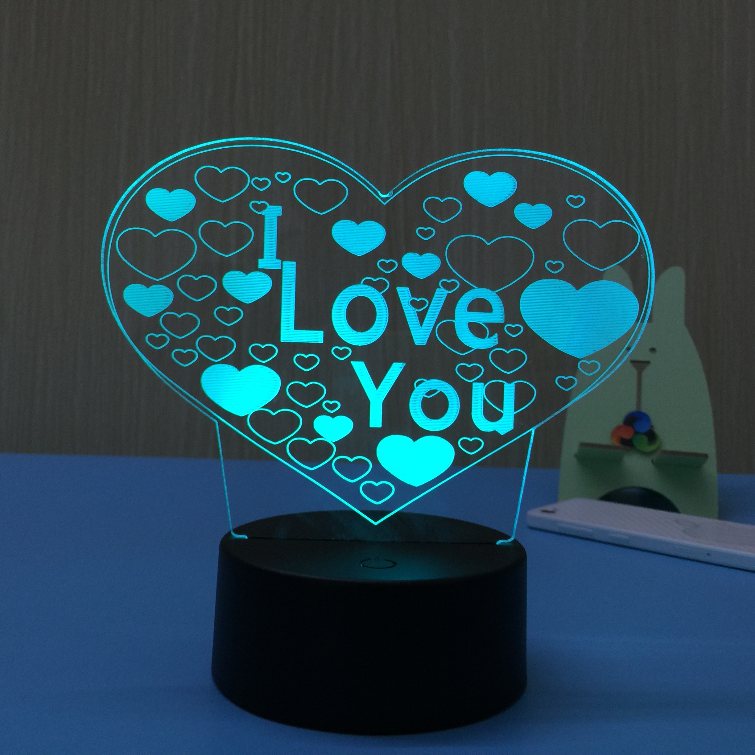 Customized 7 Colors Flashing Illusion Lights 3D LED Night Lamp custom logo available