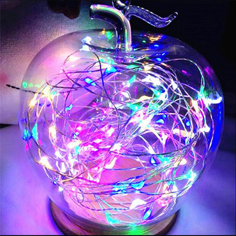 LED String lights 10M 5M 2M Silver Wire Garland Home Christmas Wedding Party Decoration Powered by 5V Battery USB Fairy light