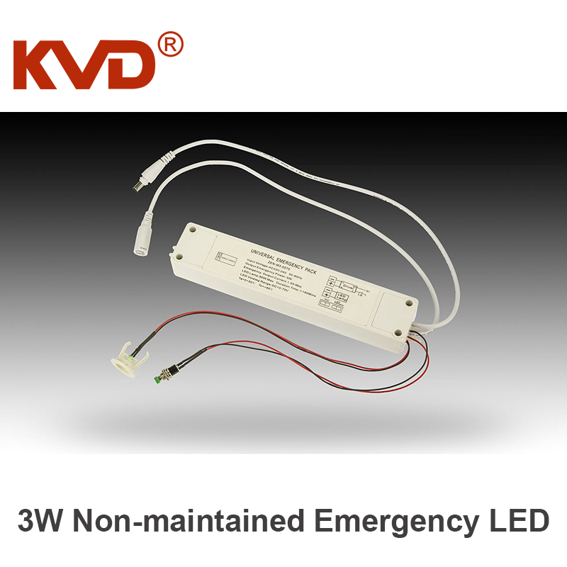 KVD 3W IP40 Non-maintained LED down light with emergency backup battery 3 hours emergency LED lamps