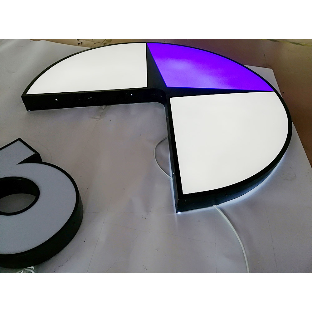 Decoration led rimless letter sign light pvc 3d material stainless steel bar market letter sign