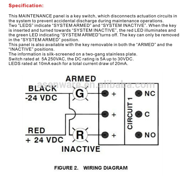 Hot sale FM200 gas suppression firefighting system Maintenance Switch for server room