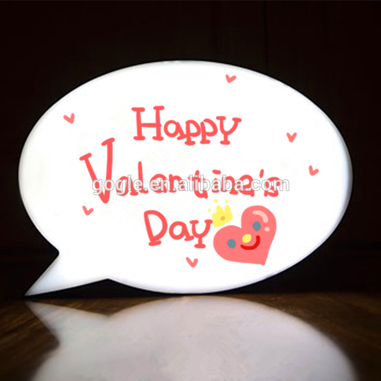 Funny speech bubble light box colored letters light box emoji light box led