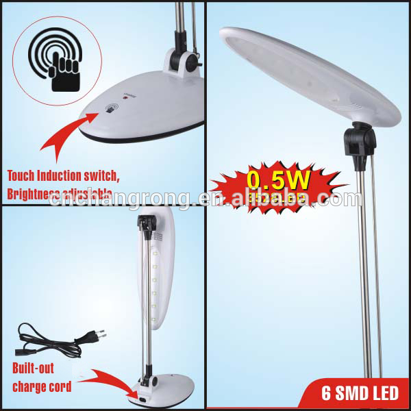 Rechargeable brightness adjustable table light reading light desk lamp