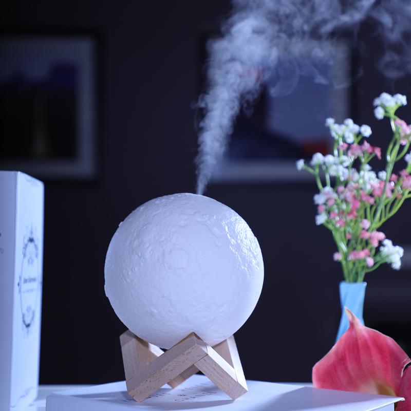 880 Ml Rechargeable Moon Lamp Humidifier Cool Mist Air Humidifier For Home