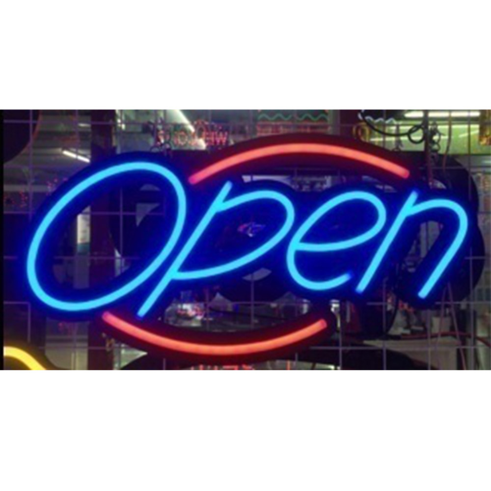 Ice cream shop open sign led neon open sign board hour white led open sign with message board signage