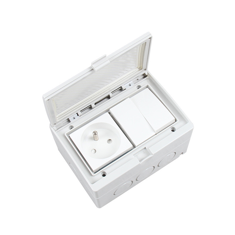 Saipwell Y Four-Position Switch And Single Control Electrical Distribution Sockets Box  250V/13A IP55 Switch Socket(SPL-FR4S)