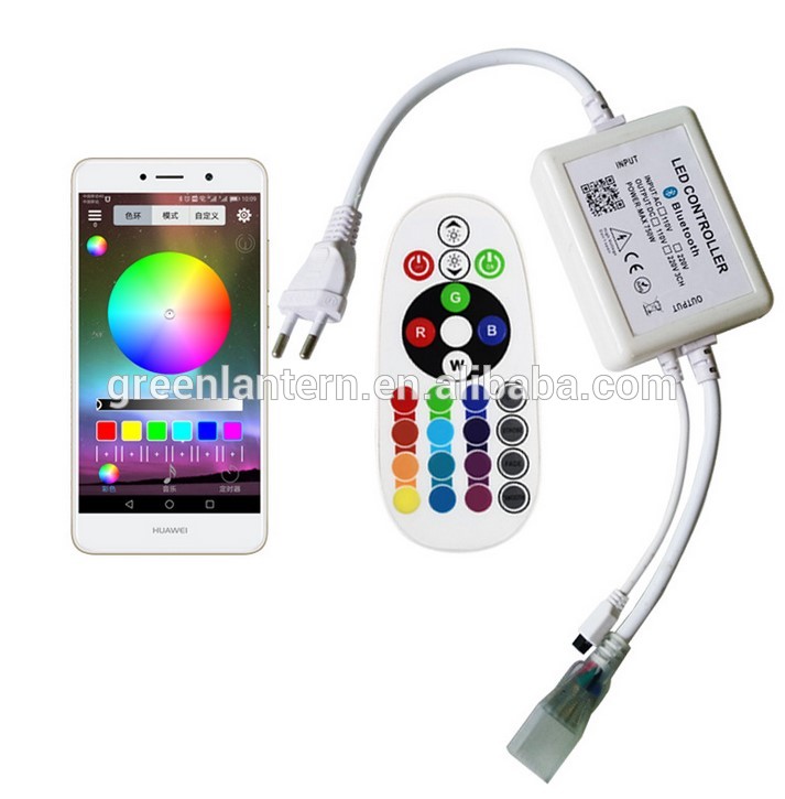 110V 220V Bluetooth Controller For LED Strip Light RGB Color IR Remote Change Music DIY Settings US EU Plug