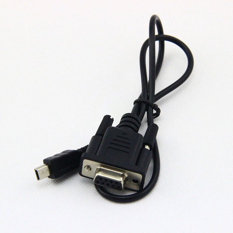 Black RS232 DB9 to Mini USB Cable