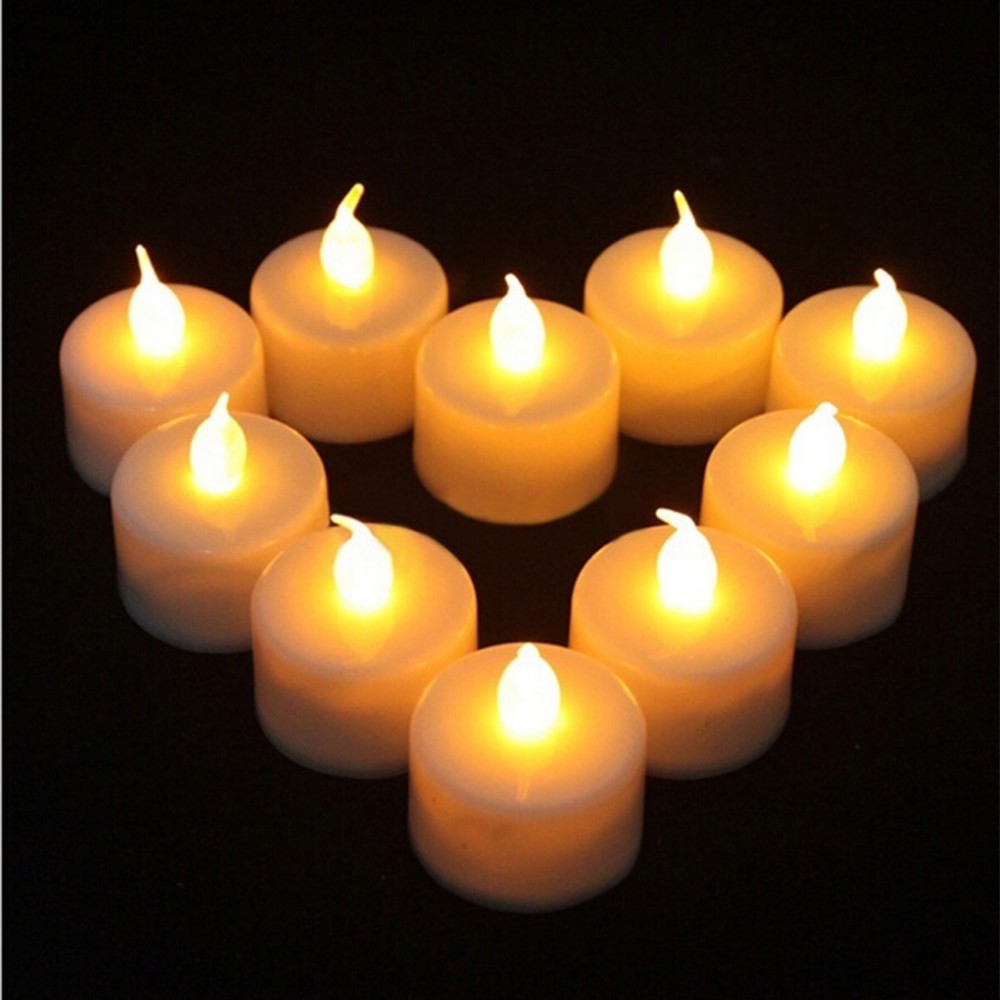 Electronic Flameless Candle Remote control Flickering LED Candles Christmas Wedding Tealight Church Decorative Candles