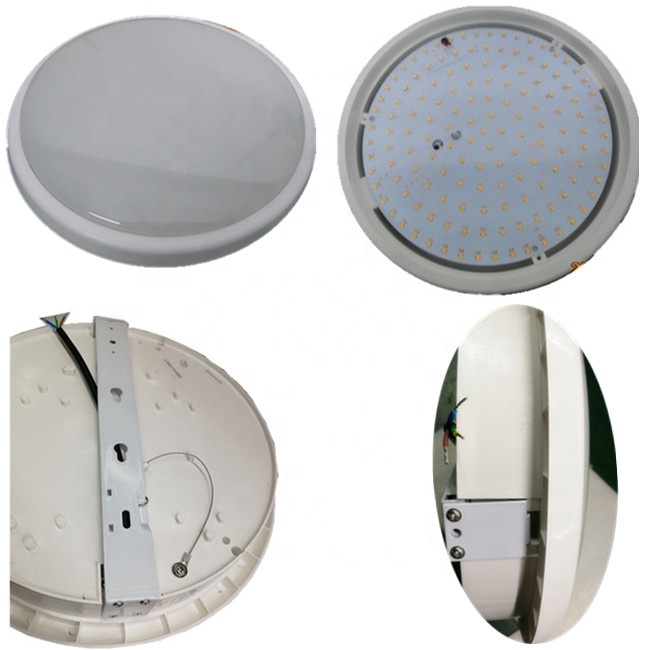 Quick fit led emergency ceiling oyster light battery 15w led motion sensor light