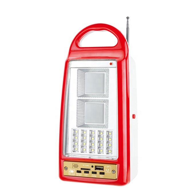 solar 0.5w smd led rechargeable emergency light with radio mp3