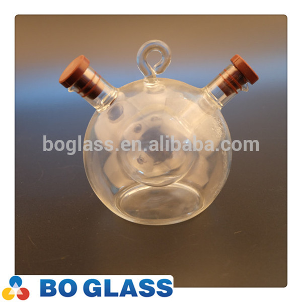 China factory cookingware rubber stopper mouth blown high borosilicate clear glass oil & vinegar bottle