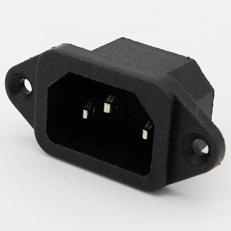 3P IEC 320 C14 Male Plug Panel Power Inlet Sockets Connectors AC 250V 10A