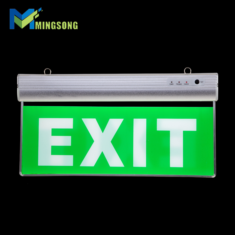 CE ROHS acrylic Silk-screen printing engraving single sided double sided LED Fire Emergency Exit sign indicator Light