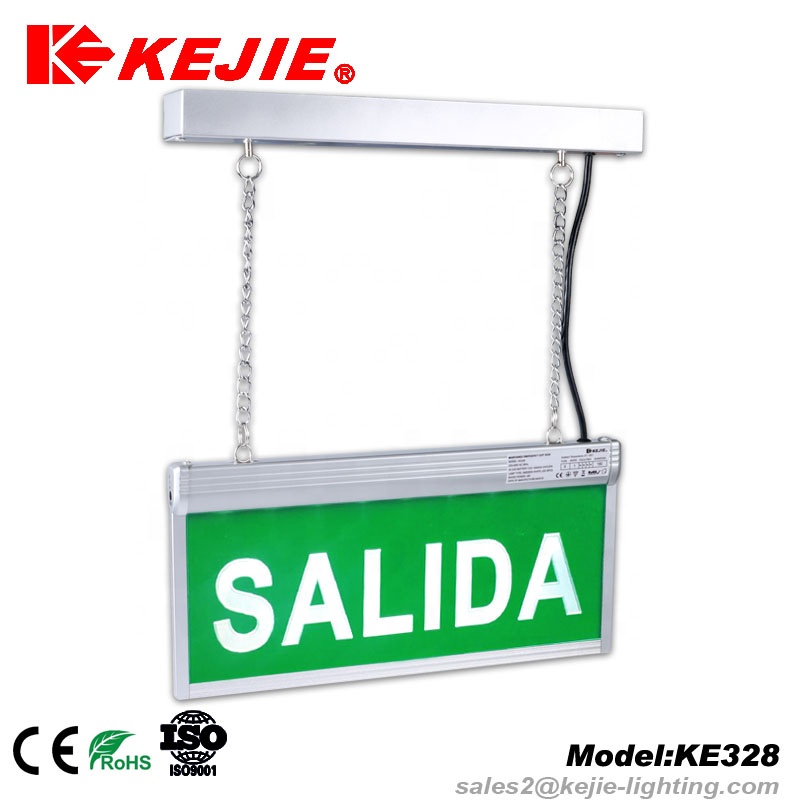 Double side ceiling mounted illuminated led exit sign emergency light