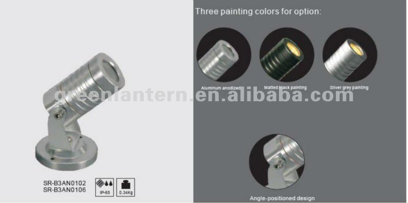 IP65 aluminum adjustable 3W outdoor waterproof DC12v led garden spike light