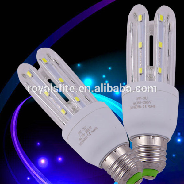 U shape high lumen 30000 hours e27 b22 energy saver corn led the lamp / led bulb / grow led light with two year guarantee