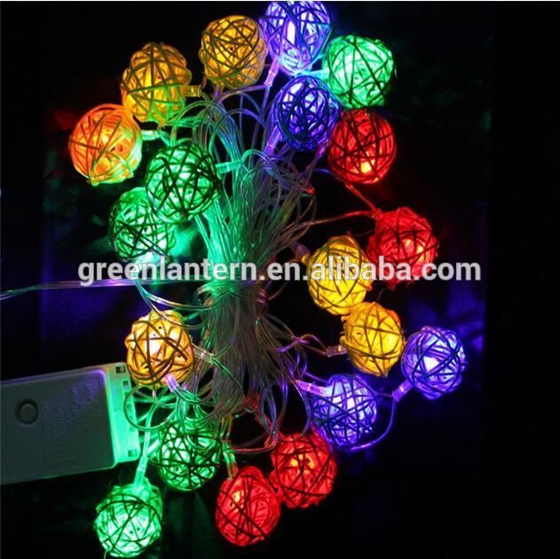 Globe Rattan String Lights, DecorNova 19.7 feet 30 LEDs Rattan Ball LED Party String Lights