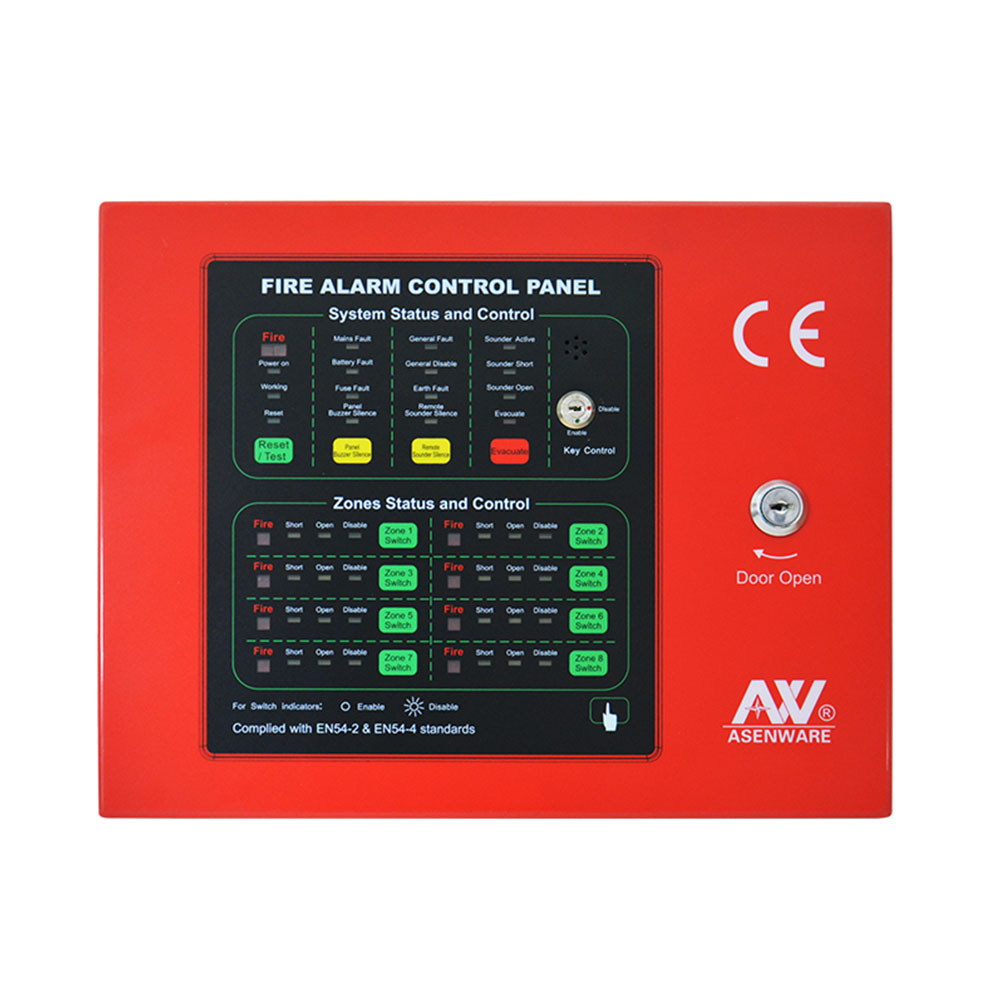 4 Zone Conventional Fire Alarm Control Panel can connect strobe sounder , Smart 8 Zone Fire Alarm Panel Systems For Building