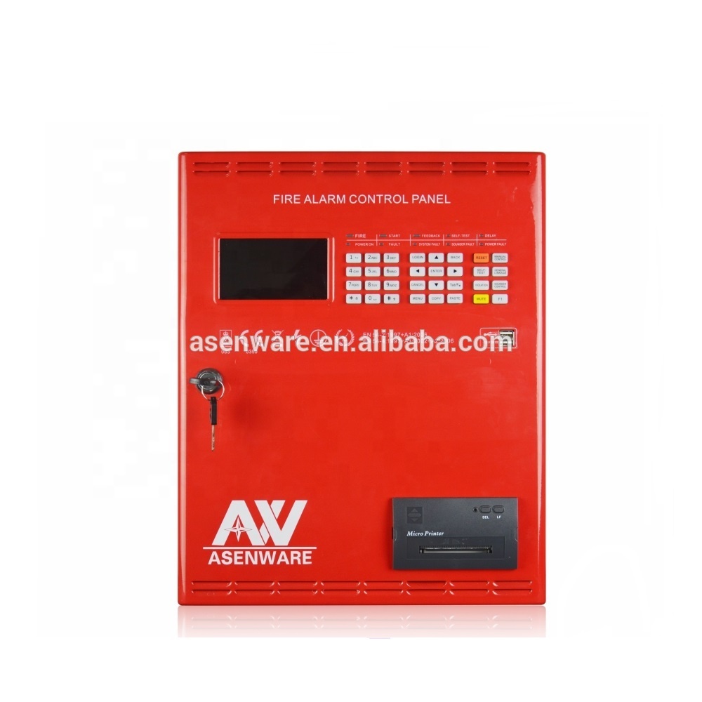 Addressable fire alarm system monitor control panel with battery