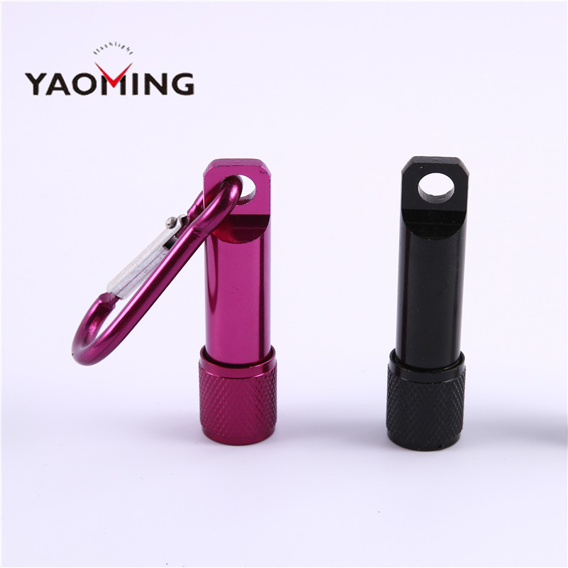 Manufacturer Aluminum Alloy Torch with Carabiner Ring Keyrings Key Chain mini LED Flashlight ,Promotion gift led flashlight