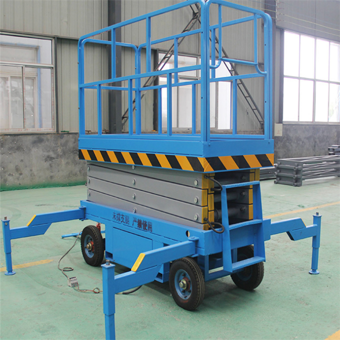 four wheels 1000Kg Manual mini scissor lift platform