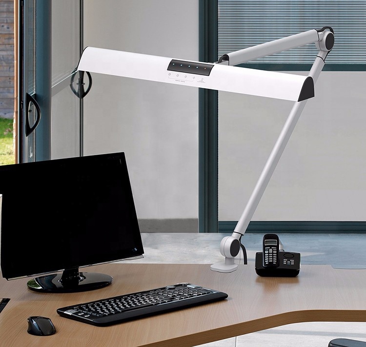 Luxury Working Table Light Flexible Arm Smart Clip Reading Foldable Office Modern Dimmable LED Desk Lamp