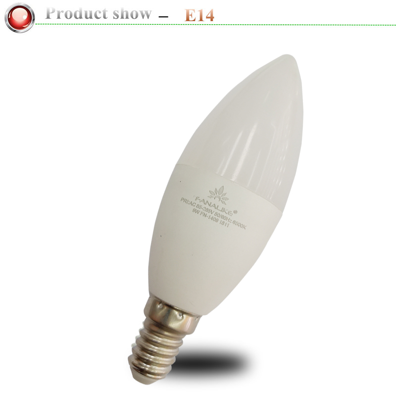 FANALIKE SMD2835  Warm white/white for chandelier Led Spotlight for Home Led lighting LED candle lamp 9W E14/E27 LED bulb